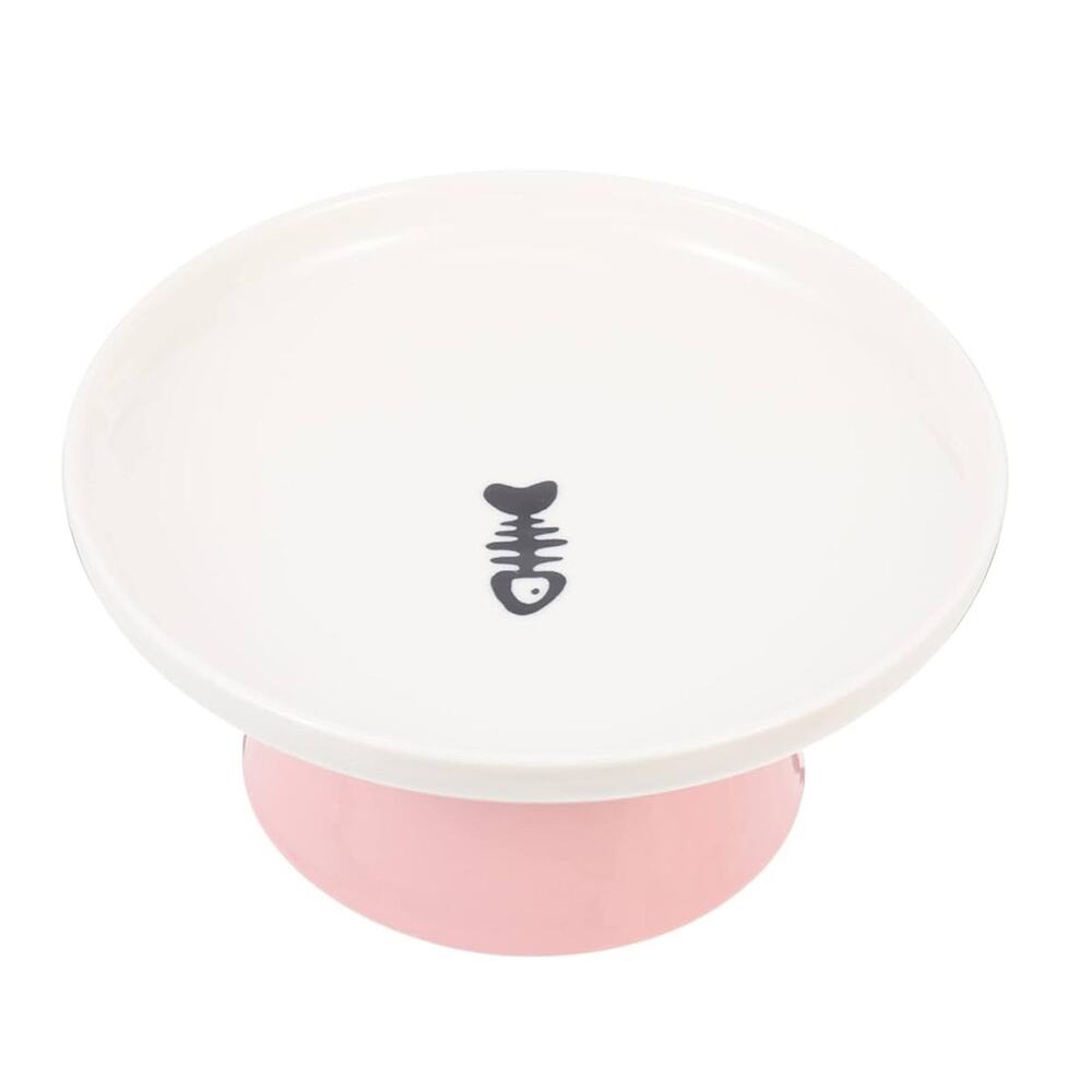Pink Ceramic Cat Food Bowl